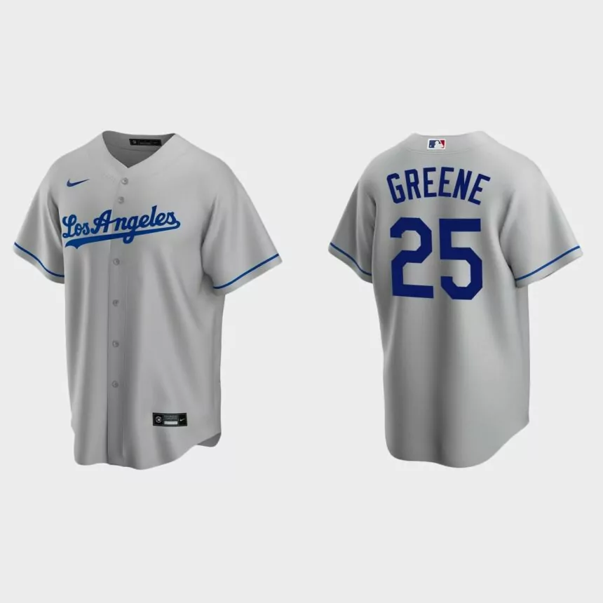 Los Angeles Dodgers Shane Greene Replica Road Jersey – Gray