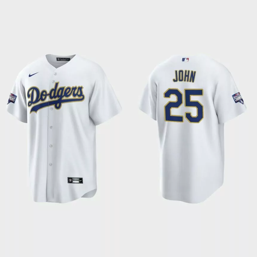Los Angeles Dodgers Tommy John 2021 Gold Program White Gold Replica Jersey