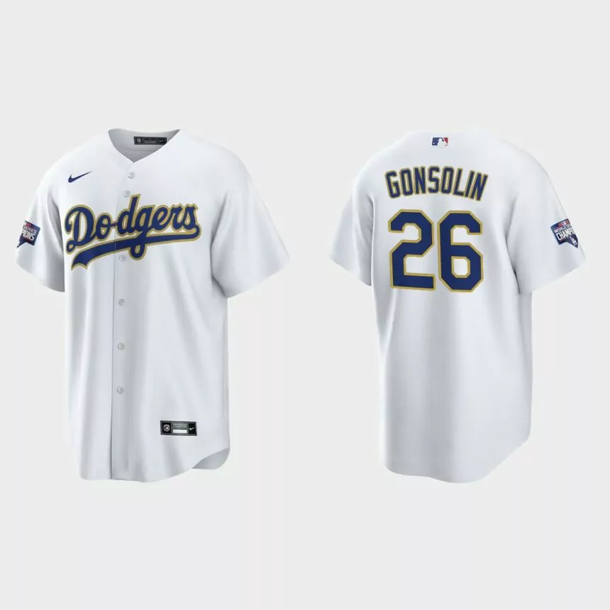 Los Angeles Dodgers Tony Gonsolin 2021 Gold Program White Gold Replica Jersey