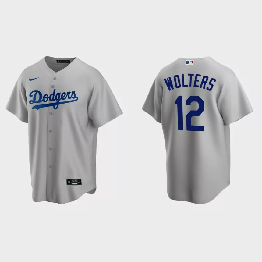Los Angeles Dodgers Tony Wolters Replica Alternate Jersey – Gray