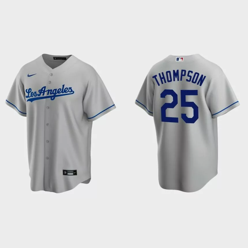Los Angeles Dodgers Trayce Thompson Replica Road Jersey – Gray