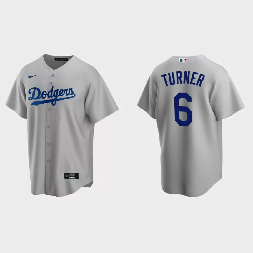 Los Angeles Dodgers Trea Turner Replica Alternate Jersey – Gray