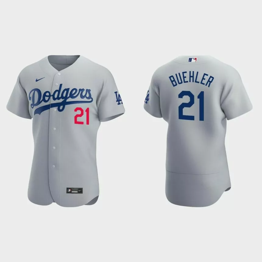Los Angeles Dodgers Walker Buehler #21 Gray Authentic 2020 Alternate Jersey