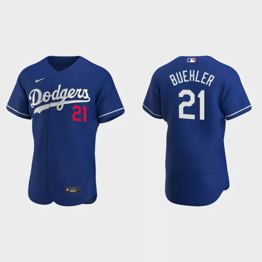 Los Angeles Dodgers Walker Buehler #21 Royal Authentic 2020 Alternate Jersey
