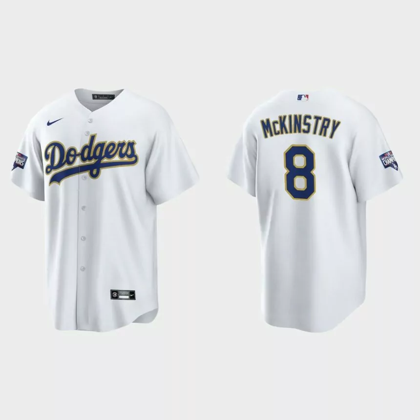 Los Angeles Dodgers Zach McKinstry 2021 Gold Program White Gold Replica Jersey
