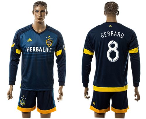 Los Angeles Galaxy #8 Gerrard Away Long Sleeves Soccer Club Jersey