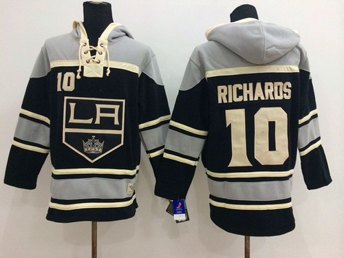Los Angeles Kings #10 Mike Richards Black Old Time Hockey Hoodie Stitched