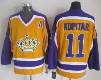 Los Angeles Kings #11 Anze Kopitar Yellow CCM Throwback Stitched NHL Jersey