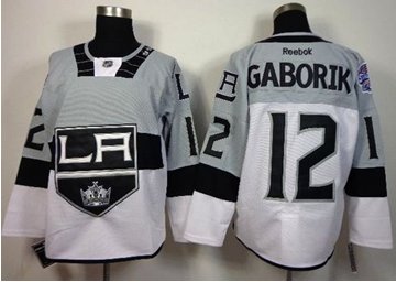 Los Angeles Kings #12 Marian Gaborik White Grey 2015 Stadium Series Stitched NHL Jersey