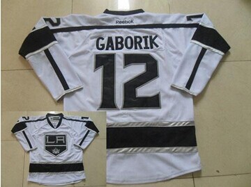 Los Angeles Kings #12 Marian Gaborik White Road Stitched NHL Jersey