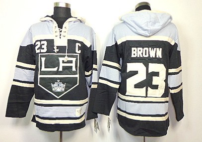Los Angeles Kings #23 Dustin Brown Black Old Time Hockey hoodies Stitched