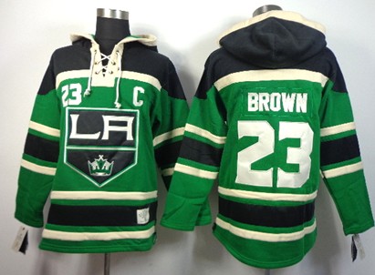Los Angeles Kings #23 Dustin Brown Green Old Time Hockey hoodies Stitched