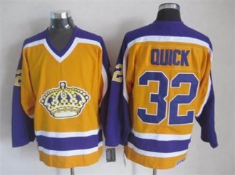 Los Angeles Kings #32 Jonathan Quick Yellow Stitched NHL Jersey