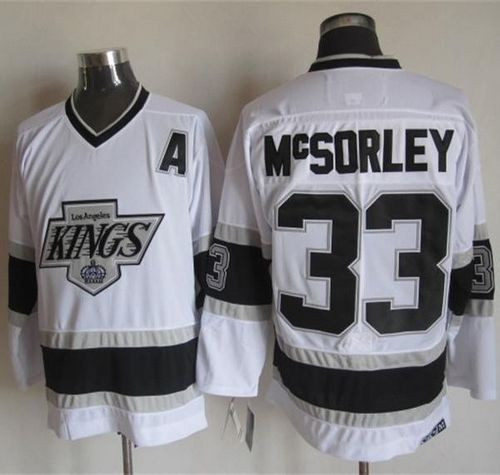 Los Angeles Kings #33 Marty Mcsorley White CCM Throwback Stitched NHL Jersey