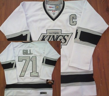 Los Angeles Kings #71 Hal Gill White Throwback CCM Jersey Stitched
