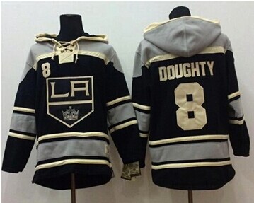 Los Angeles Kings #8 Drew Doughty Black Sawyer Hooded Sweatshirt Stitched NHL Jersey