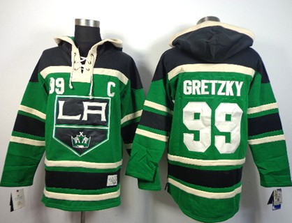Los Angeles Kings #99 Wayne Gretzky Green Old Time Hockey hoodies Stitched