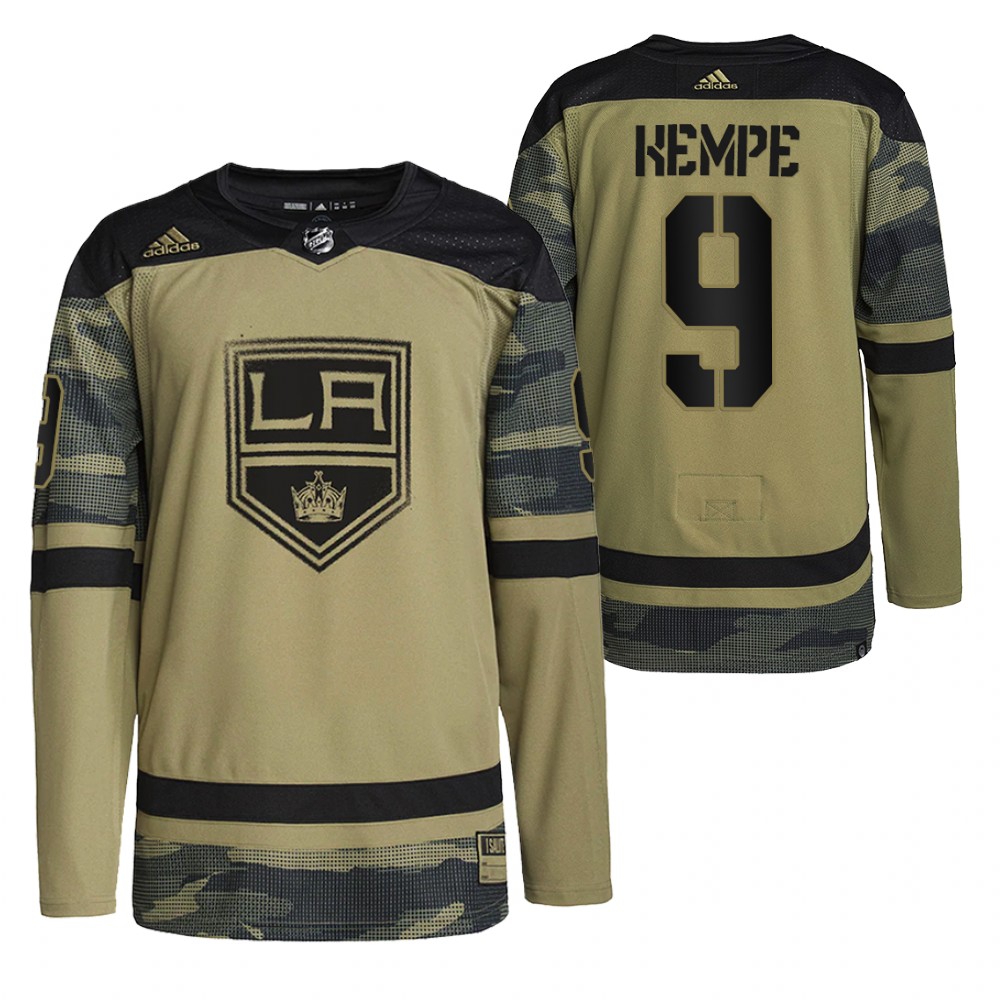 Los Angeles Kings Adrian Kempe Camo Military Appreciation Practice Jersey