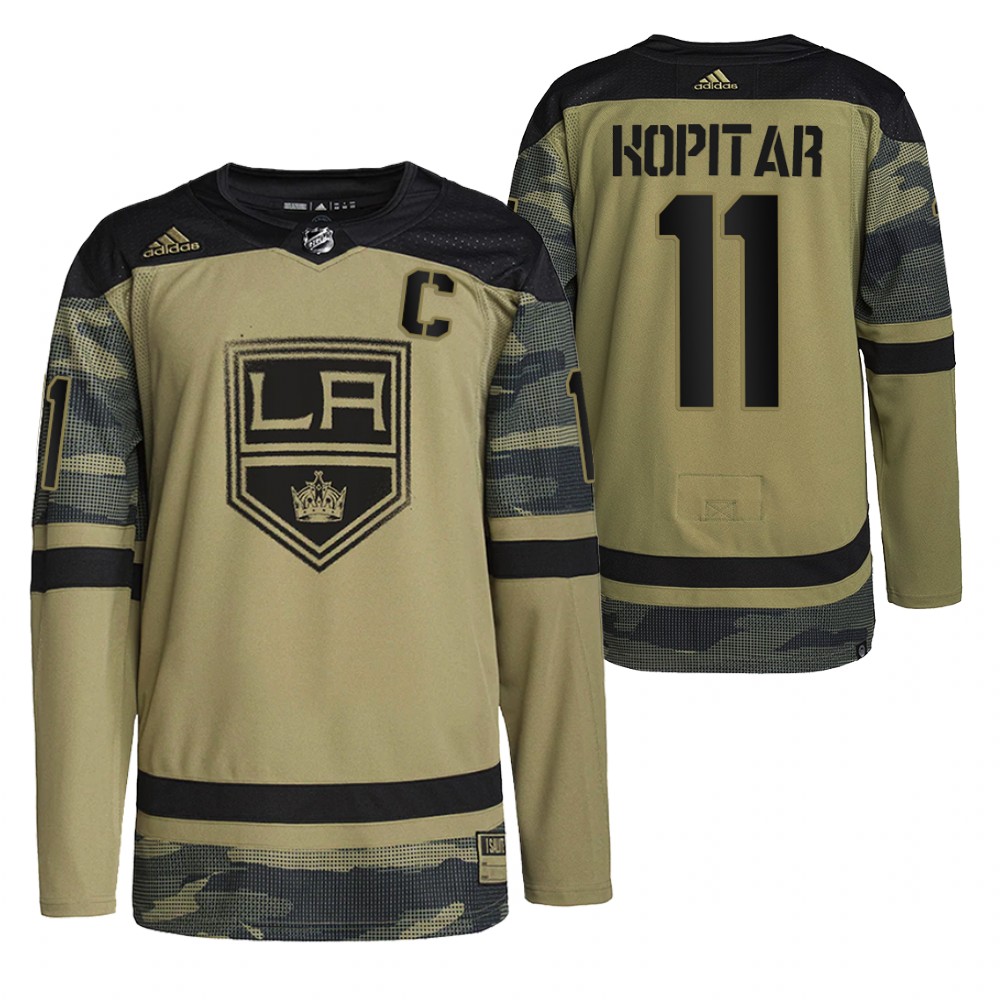 Los Angeles Kings Anze Kopitar Camo Military Appreciation Practice Jersey