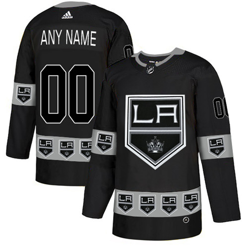 Los Angeles Kings Black Men's Customized Team Logos Fashion Adidas Jerseys