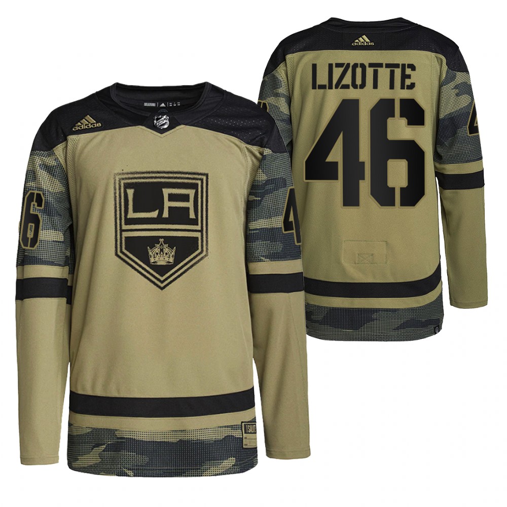 Los Angeles Kings Blake Lizotte Camo Military Appreciation Practice Jersey