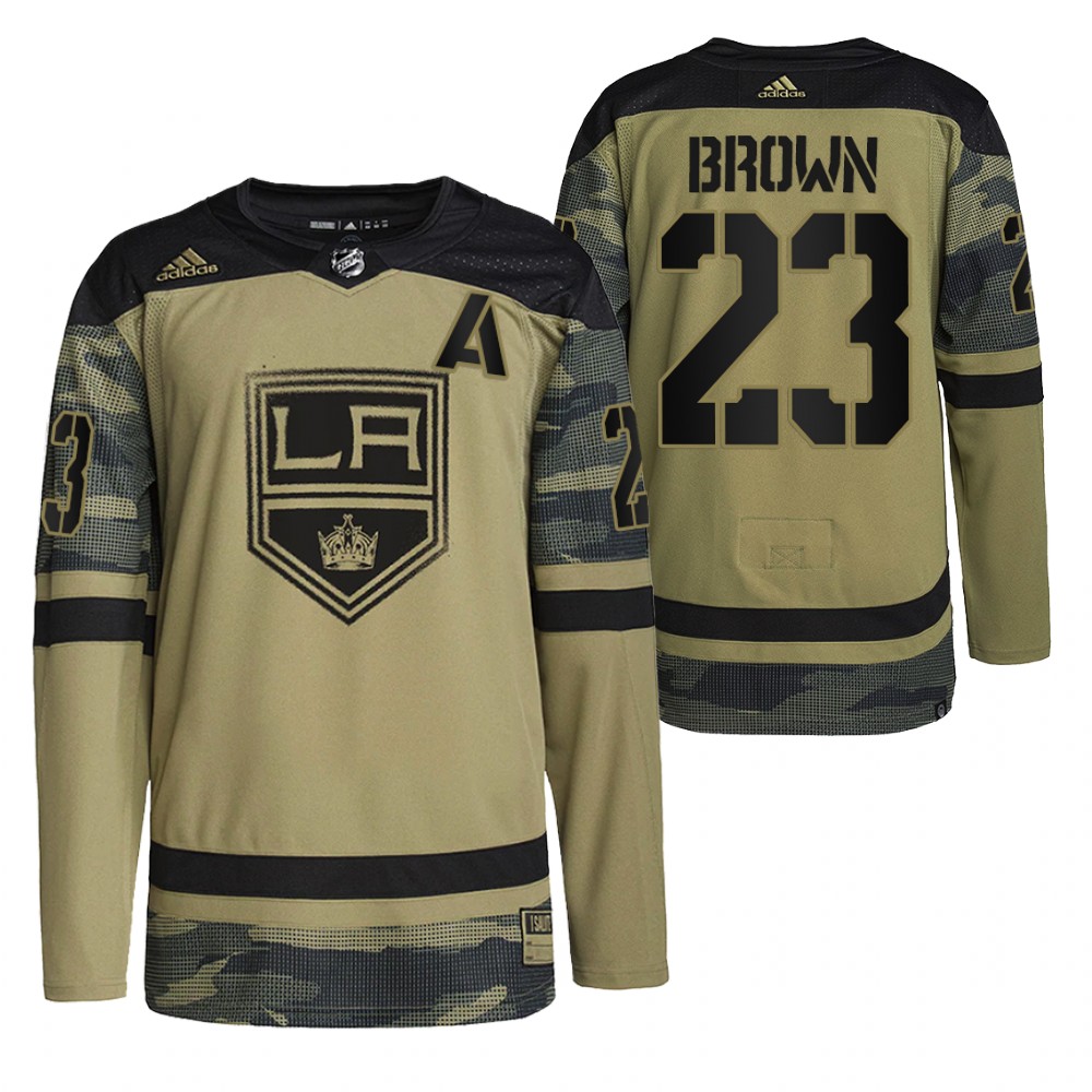 Los Angeles Kings Dustin Brown Camo Military Appreciation Practice Jersey