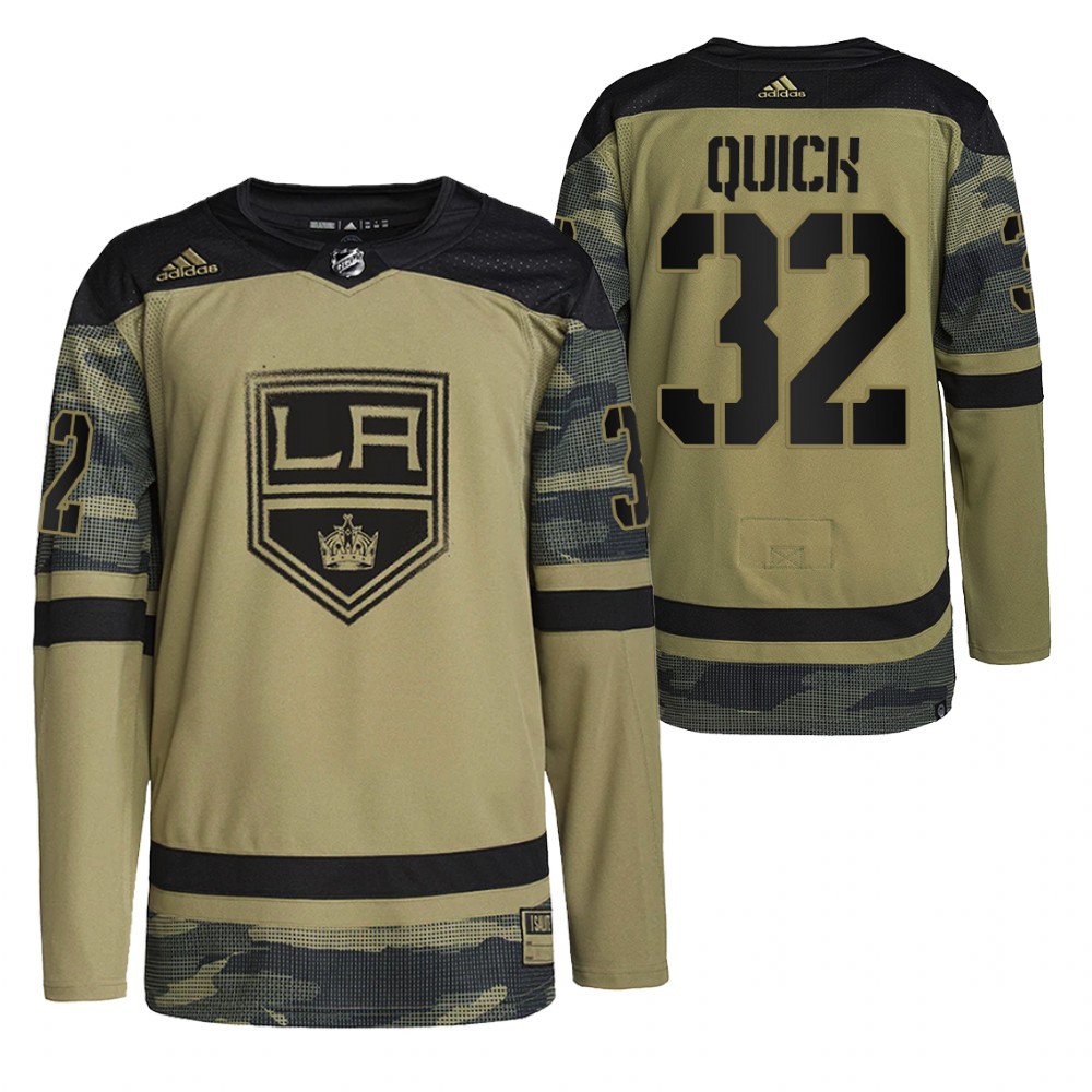 Los Angeles Kings Jonathan Quick Camo Military Appreciation Practice Jersey