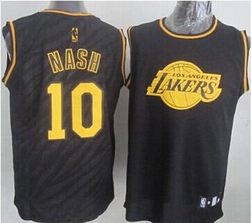 Los Angeles Lakers #10 Steve Nash Black Precious Metals Fashion Stitched NBA Jersey