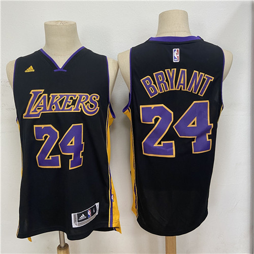 Los Angeles Lakers #24 Kobe Bryant Revolution 30 Swingman New Black With Purple Adidas Jersey