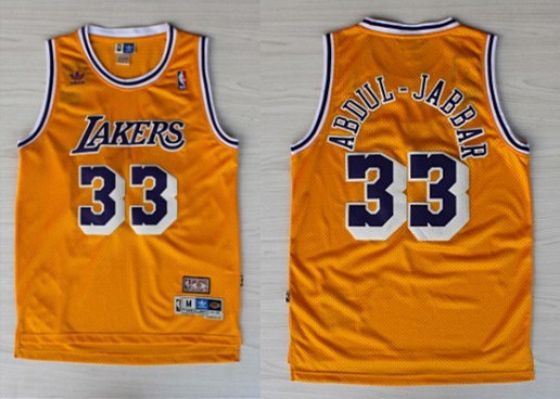 Los Angeles Lakers retired players Kareem Abdul-Jabbar Throwback Jersey #33