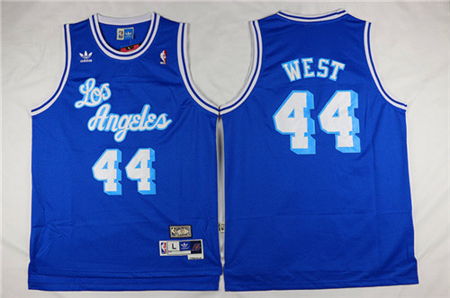 Los Angeles Lakers retired players Jerry West Throwback Jersey #44 blue