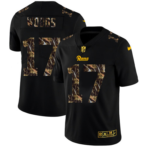 Los Angeles Rams #17 Robert Woods Men's Black Nike Flocked Lightning Vapor Limited NFL Jersey