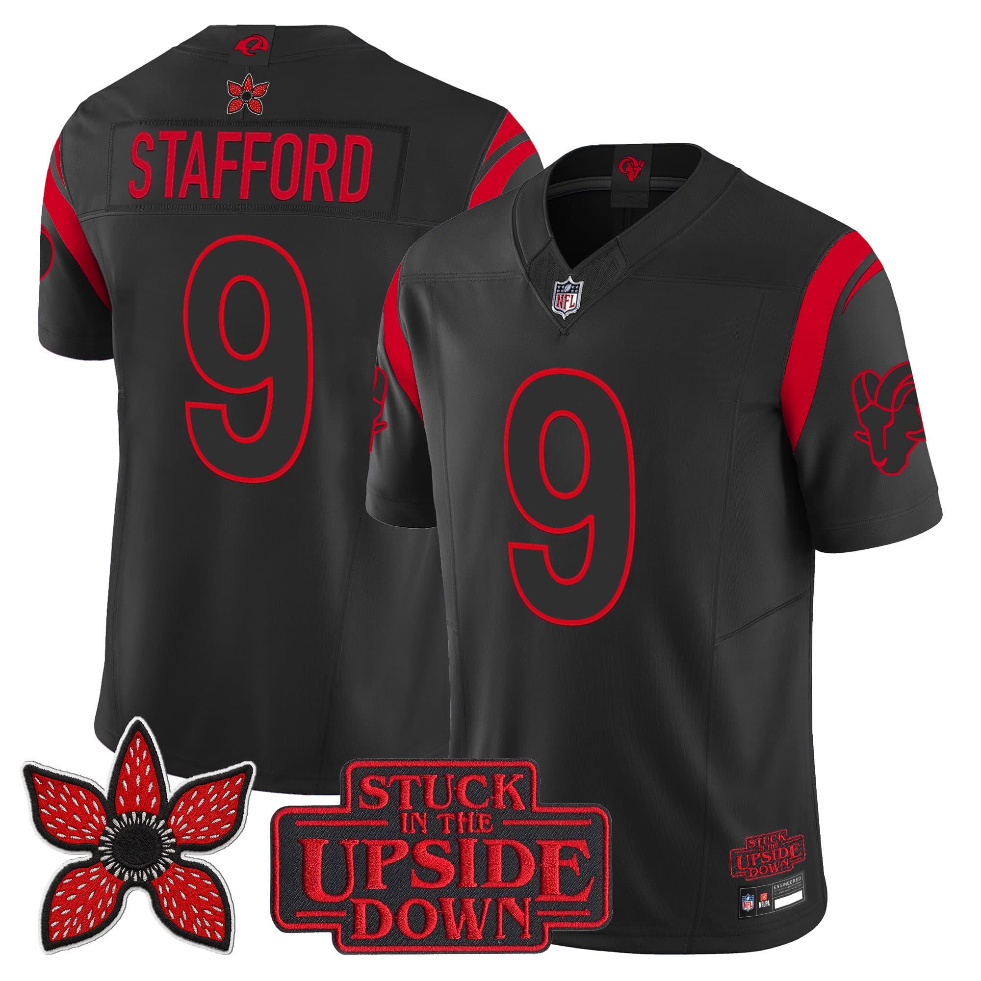Los Angeles Rams ‘Stranger Things Edition’ Vapor Limited Jersey – All Stitched Matthew Stafford