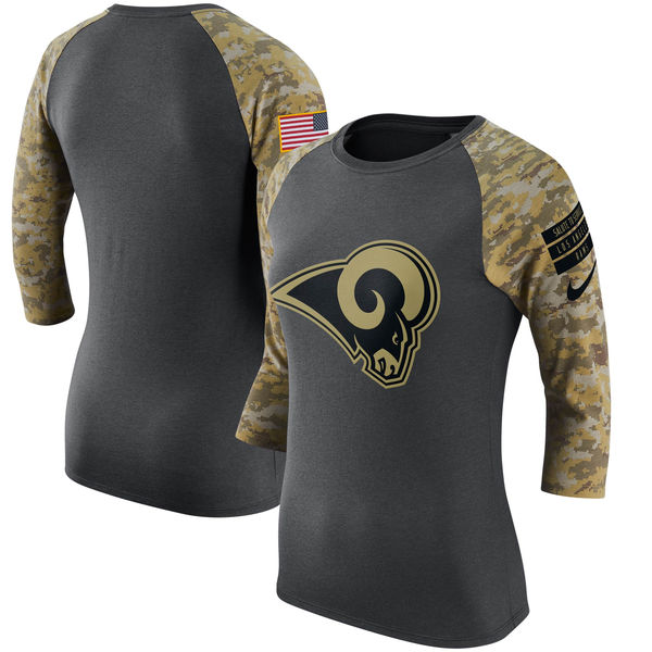 Los Angeles Rams Anthracite Salute to Service Women's Short Sleeve T-Shirt