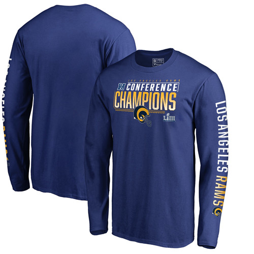 Los Angeles Rams NFL Pro Line By Fanatics Branded 2018 NFC Champions Touchback Long Sleeve T-Shirt Royal