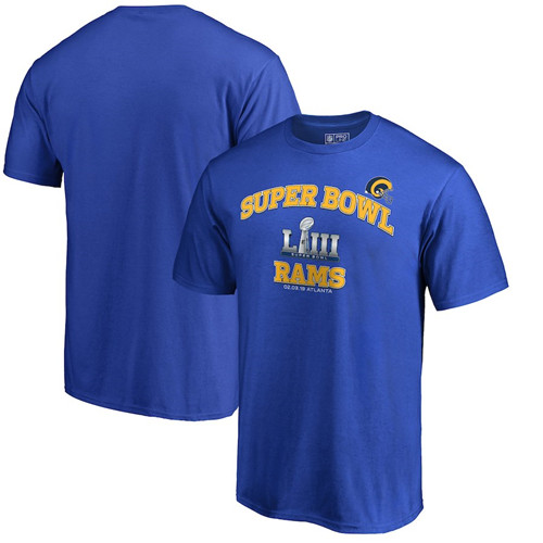 Los Angeles Rams NFL Pro Line By Fanatics Branded Super Bowl LIII Bound Heart & Soul T-Shirt Royal