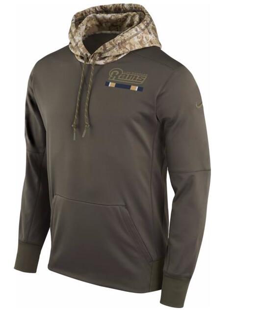 Los Angeles Rams Nike Salute To Service Sideline Therma Pullover Hoodie Olive