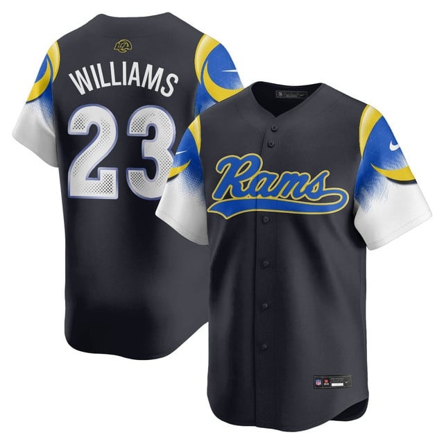 Los Angeles Rams Rivalry Series Baseball Jersey - All Stitched Kyren Williams -  23
