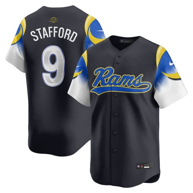Los Angeles Rams Rivalry Series Baseball Jersey - All Stitched Matthew Stafford -  9