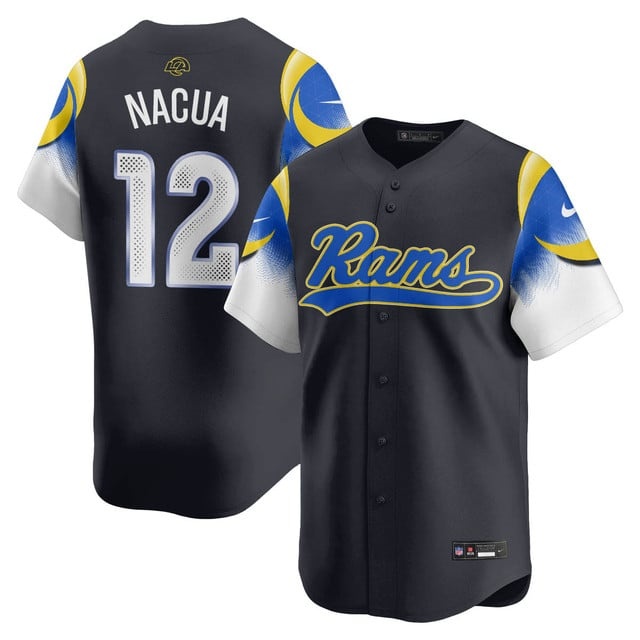 Los Angeles Rams Rivalry Series Baseball Jersey - All Stitched Puka Nacua  - 12