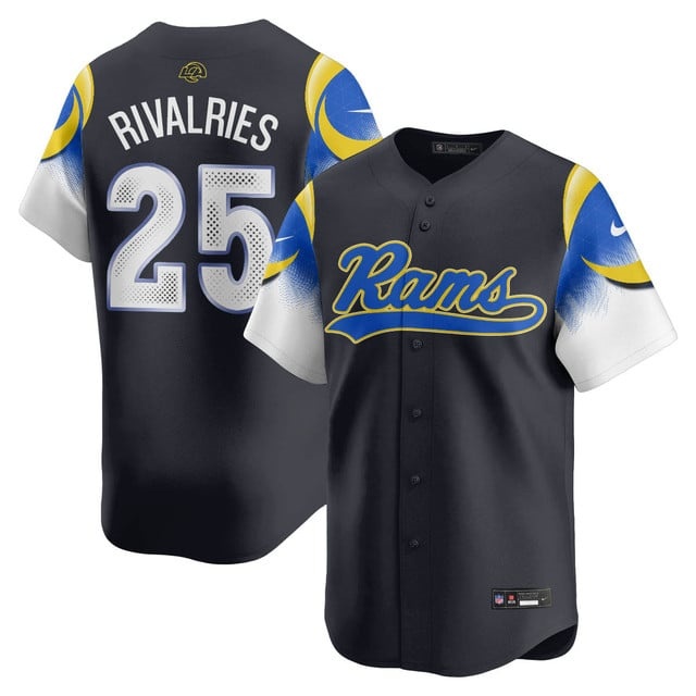 Los Angeles Rams Rivalry Series Baseball Jersey - All Stitched Rivalries -  25