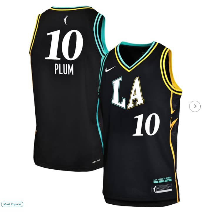 Los Angeles Sparks Kelsey Plum Nike Black Victory Jersey - Rebel Edition