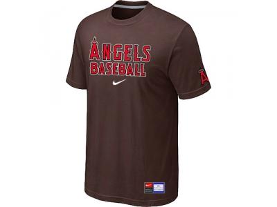 Los Angels of Anaheim Brown NEW Short Sleeve Practice T-Shirt