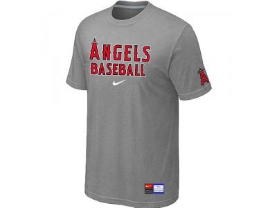Los Angels of Anaheim L.Grey NEW Short Sleeve Practice T-Shirt