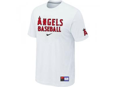 Los Angels of Anaheim White NEW Short Sleeve Practice T-Shirt