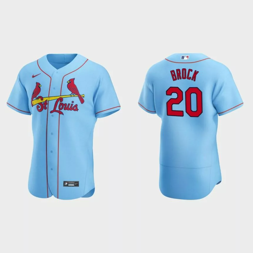 Lou Brock #20 St. Louis Cardinals 2020 Alternate Authentic Team Jersey – Blue