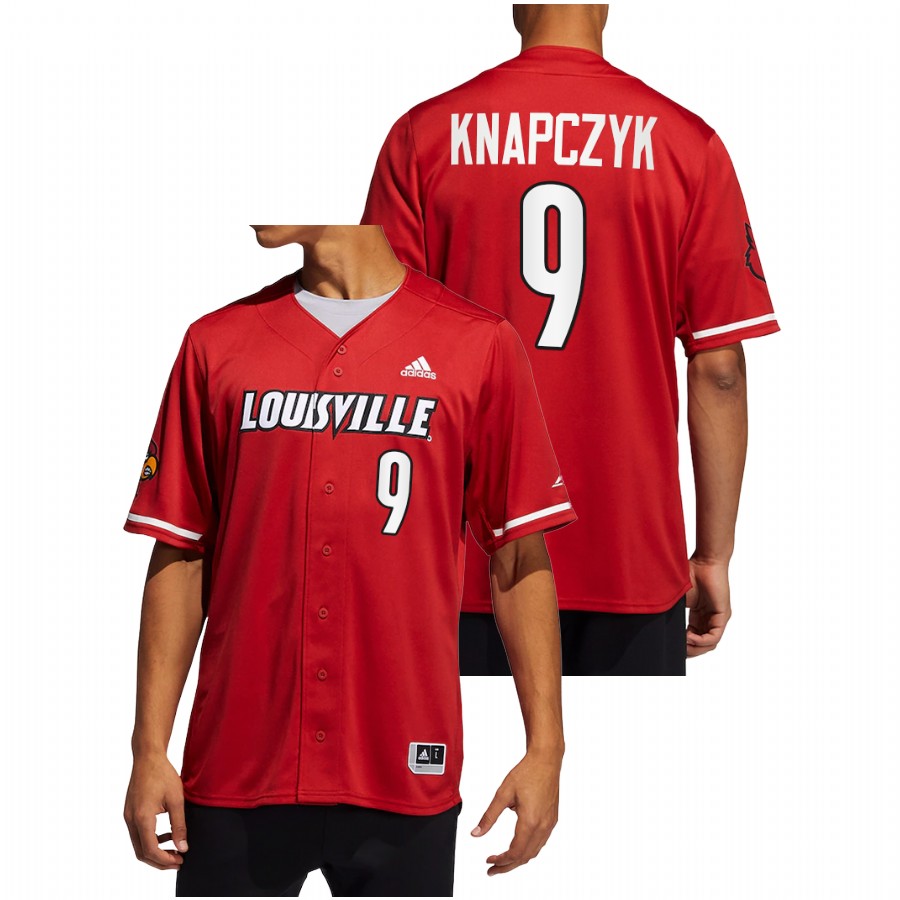 Louisville Cardinals Christian Knapczyk Men Red Button-Up Baseball Jersey