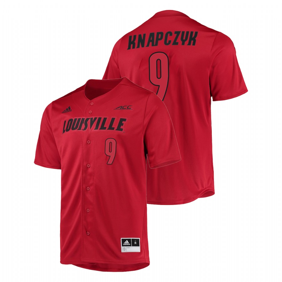 Louisville Cardinals Christian Knapczyk Men Red College Baseball Button-Up Jersey