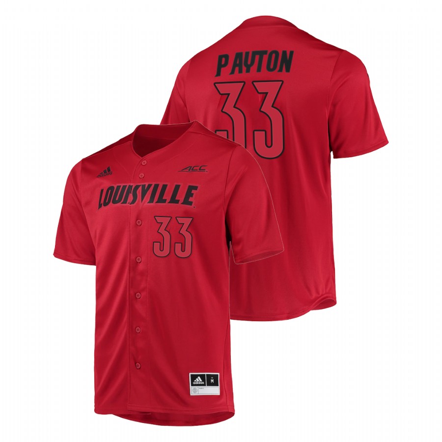 Louisville Cardinals Jack Payton Men Red College Baseball Button-Up Jersey