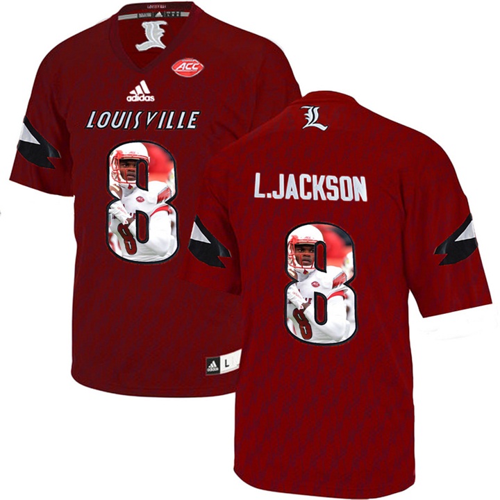 Louisville Cardinals Lamar Johnson Cardinals Printing Player Portrait Football Jersey